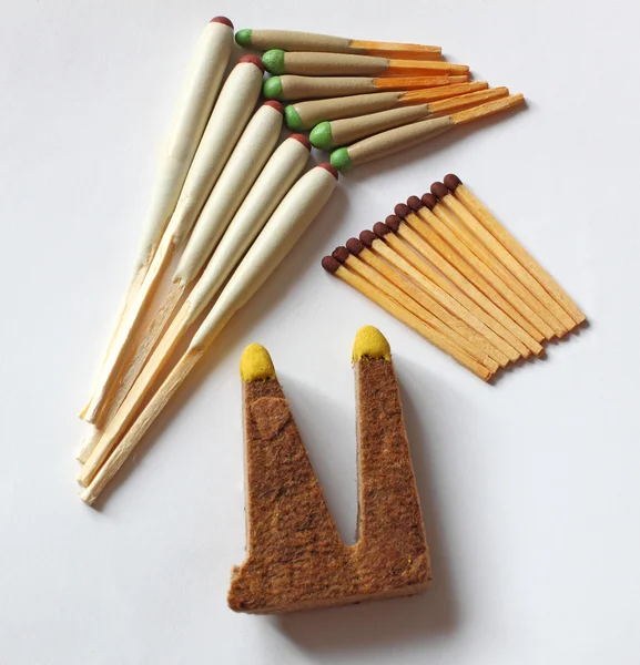 Ordered different matchsticks for hunting — Stock Photo, Image
