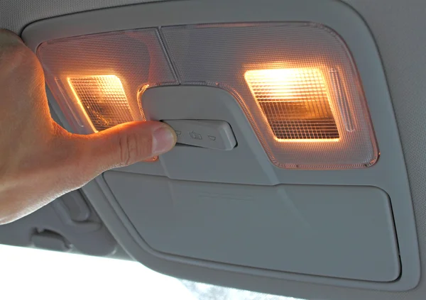 stock image Turn on light switch in the car