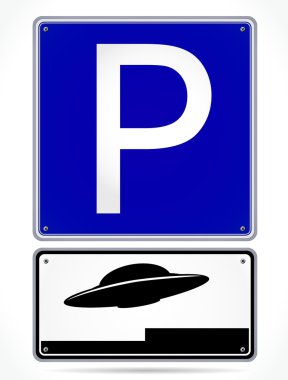 UFO Parking Sign clipart