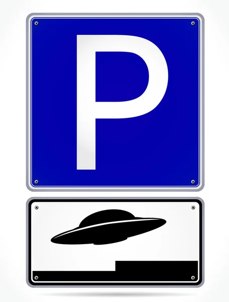 UFO Parking Sign — Stock Vector