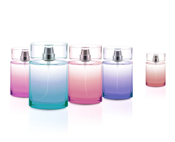 Conjunto de botellas de perfume — Vector de stock