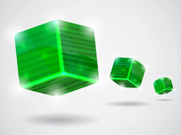 Zöld kocka — Stock Vector