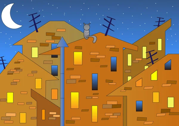 Oraș desene animate — Vector de stoc