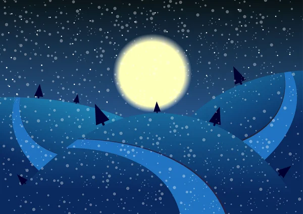 冬夜 — 图库矢量图片