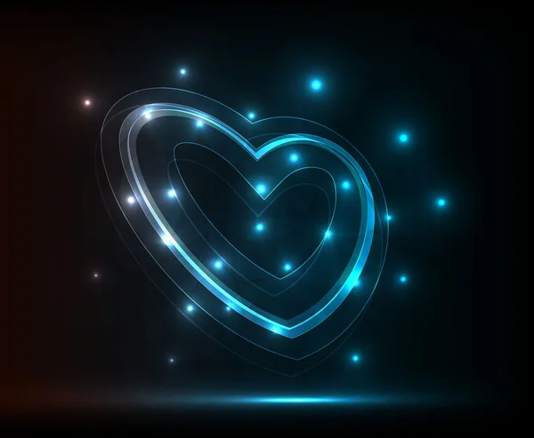 Blå hjärta — Stock vektor