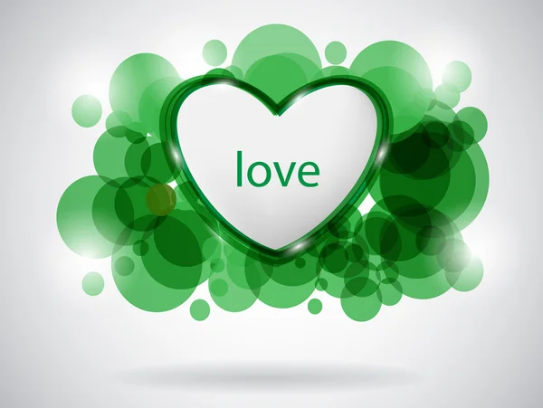 Carte d'amour verte — Image vectorielle