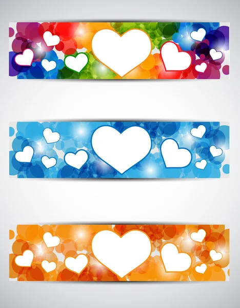 Bannières colorées amour — Image vectorielle