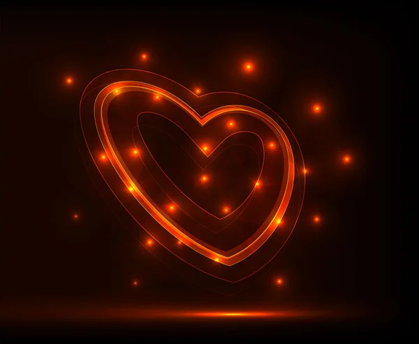 Coeur néon — Image vectorielle