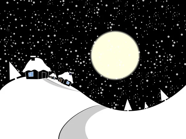 漫画の冬の風景 — ストックベクタ