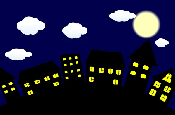 Νυχτερινή πόλη — Διανυσματικό Αρχείο