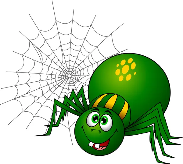 Pavouk a web — Stockový vektor