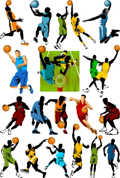 Collection of basketball stars — Stock Vector