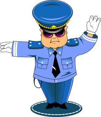 Traffic cop in blue clipart