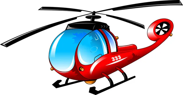 Красный вертолет — стоковый вектор