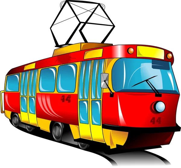 Red tram — Stock Vector