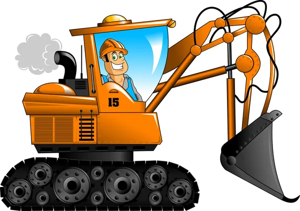 Excavator portocaliu — Vector de stoc