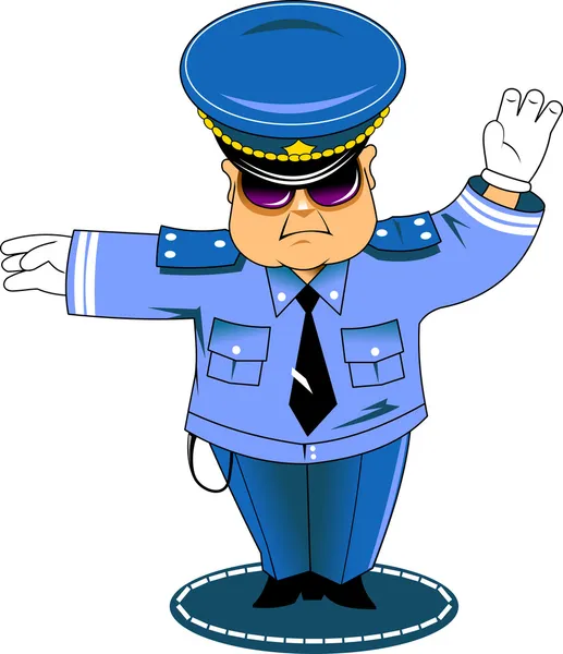 Verkehrspolizist in blau — Stockvektor