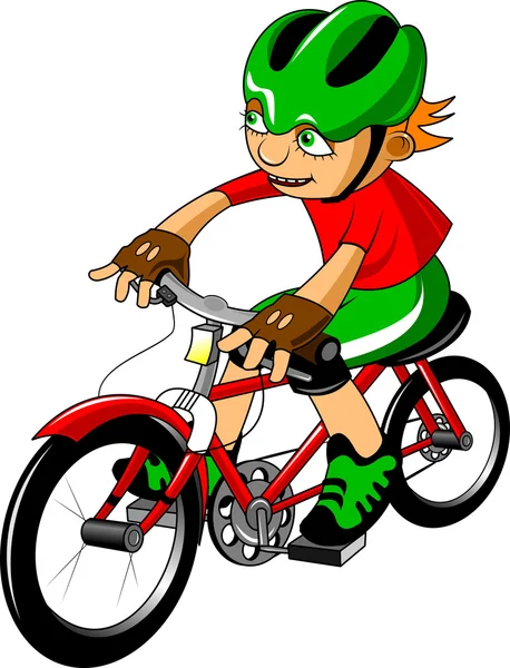 Jeune cycliste — Image vectorielle
