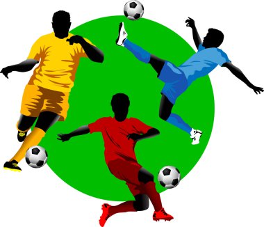 Soccer training two clipart
