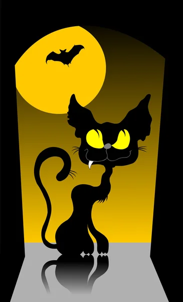 Chat noir dans une boîte ; — Image vectorielle