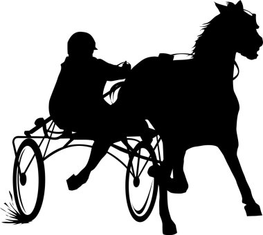 Horse carriage at the finish clipart