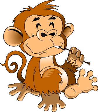 Funny monkey clipart