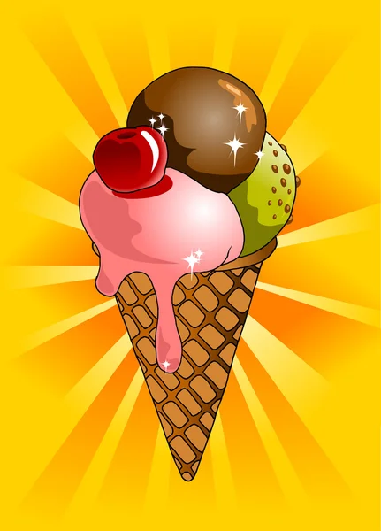 Crème glacée solaire — Image vectorielle
