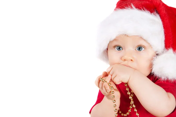 Kırmızı şapkalı güzel Noel çocuk — Stok fotoğraf