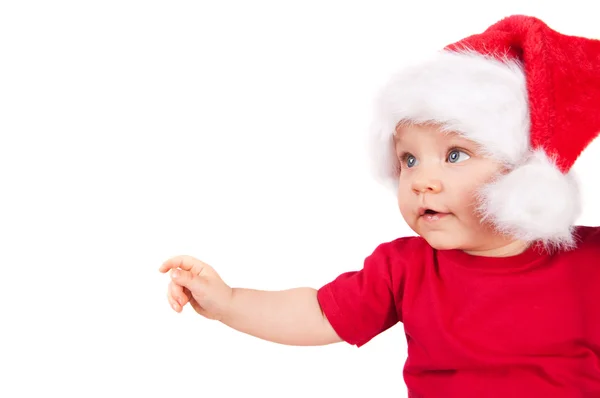 赤い帽子の愛らしいクリスマスの子供 — ストック写真
