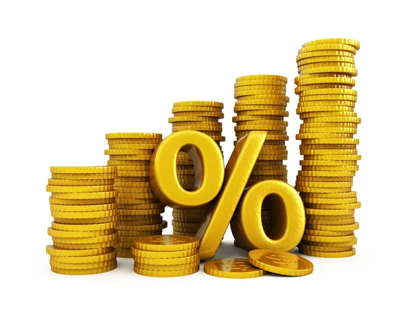 Golden coins growth — Stock Photo, Image