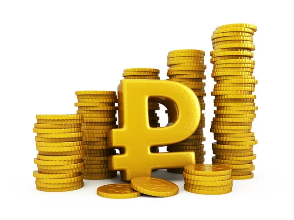 Rublo monedas de oro — Foto de Stock