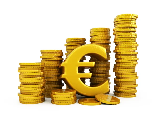 Euro moedas de ouro — Fotografia de Stock