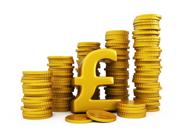 Pound sterling golden coins — Stock Photo, Image