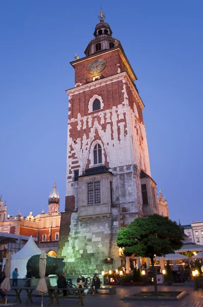 Wieżę gotyckiego ratusza w Krakowie Zdjęcie Stockowe