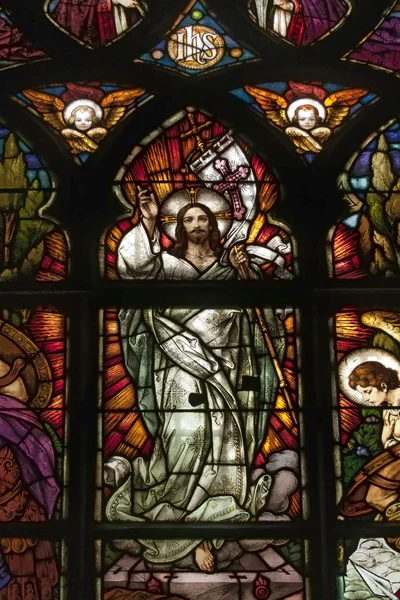 彩绘玻璃照相耶稣基督 — 图库照片