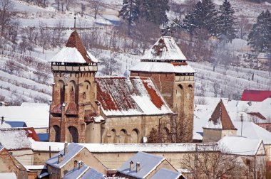 Fortified church in Transylvania Romania clipart