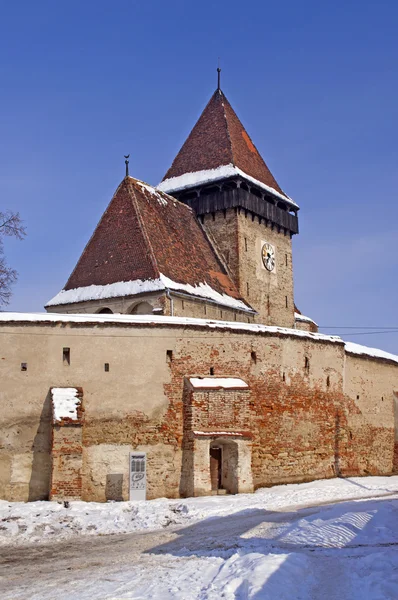 Ufortyfikowany kościół w Siedmiogrodzie w Rumunii — Zdjęcie stockowe