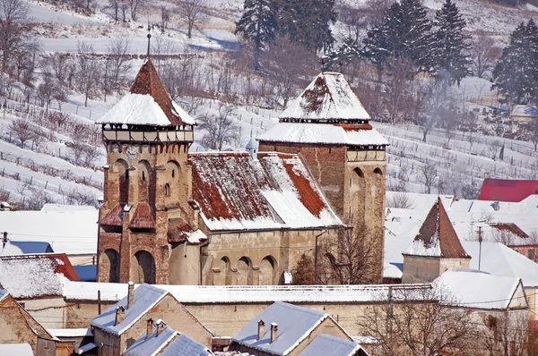 Opevněný kostel v Transylvánii Rumunsko — Stock fotografie