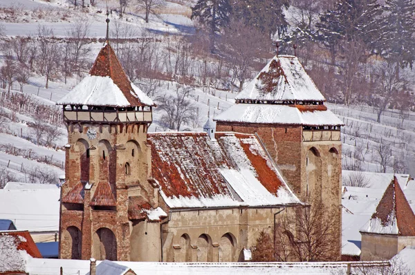 ट्रान्सिल्व्हेनिया रोमानिया मध्ये मजबूत चर्च — स्टॉक फोटो, इमेज