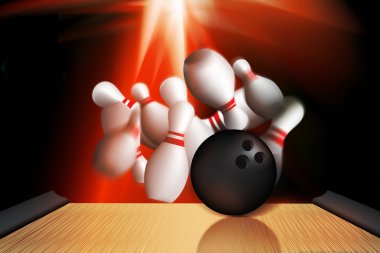 Bowling strike out clipart