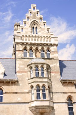 Old college building in oxford city in the uk,