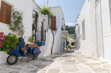 Typical small street in a Greece clipart