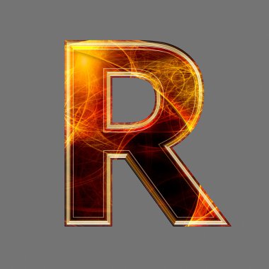 3d abstract and futuristic letter - R clipart