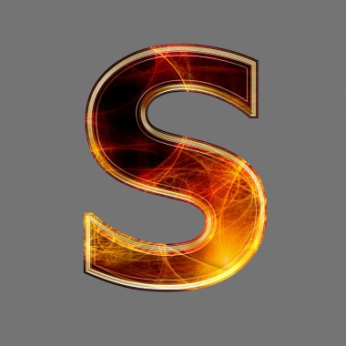 3d abstract and futuristic letter - S clipart