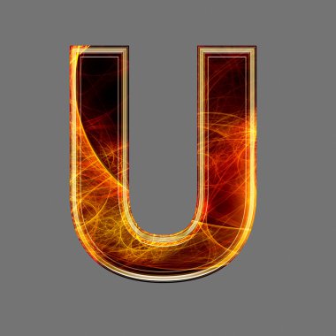 3d abstract and futuristic letter - U clipart