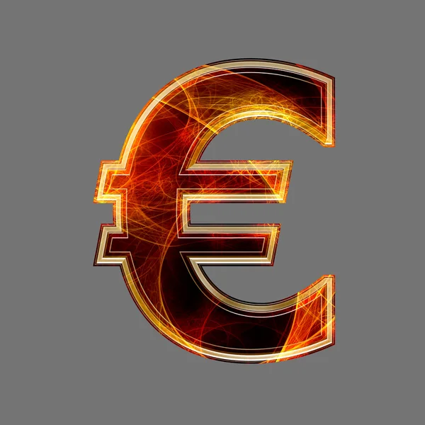 Segno valutario astratto e futuristico 3d - euro — Foto Stock