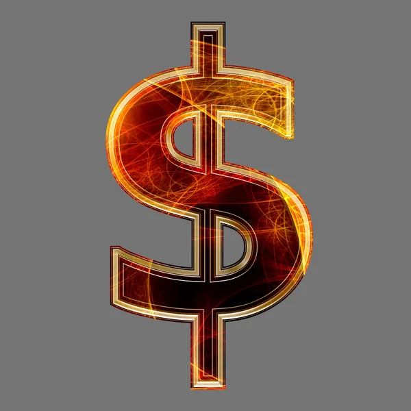 3d abstract and futuristic currency sign - dollar — Stock Photo, Image
