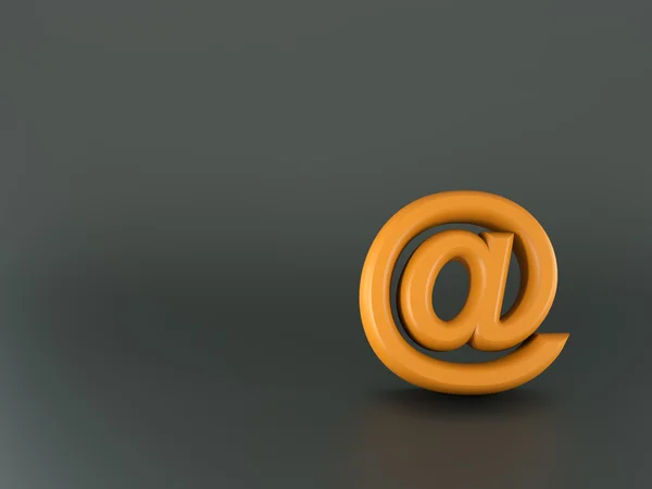 3d arancione segno di posta elettronica — Foto Stock