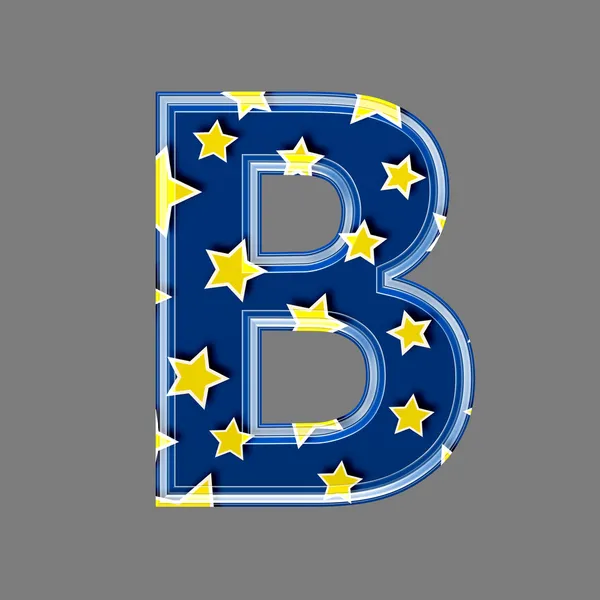 3d letter with star pattern - B — Stock Photo, Image