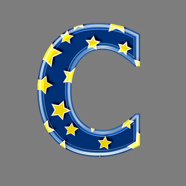 3d letter with star pattern - C — Stock Photo, Image